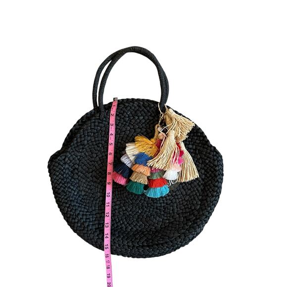 L*Space Black Straw Summer Tote Beach Handbag - Picture 7 of 15